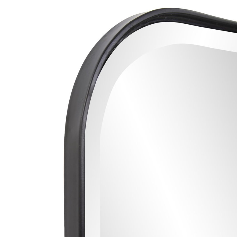 Miroir de coiffeuse en métal noir mat