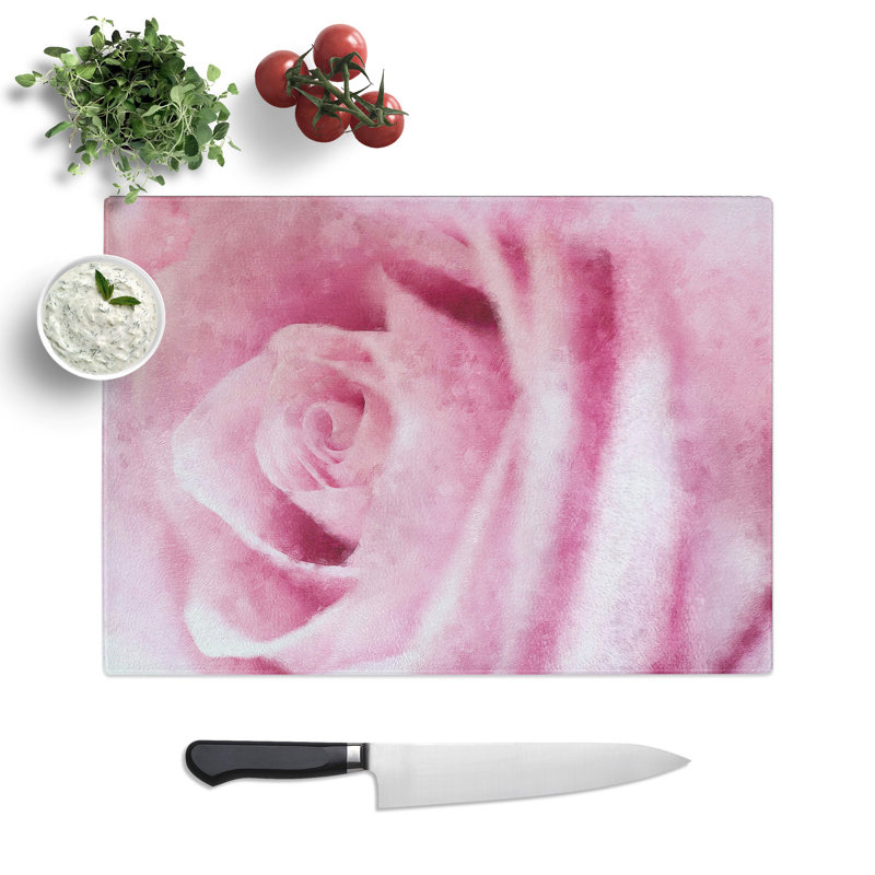 Rose Flower Vol.1 Painting Chopping Board, 0.4cm H x 20cm W x 28.5cm L