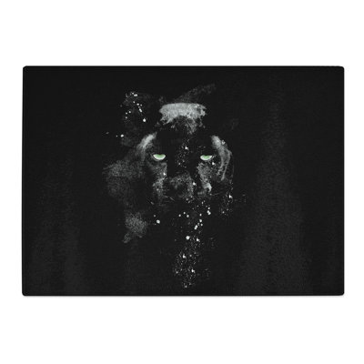 Tempered Glass Black Panther in the Shadows Chopping Board