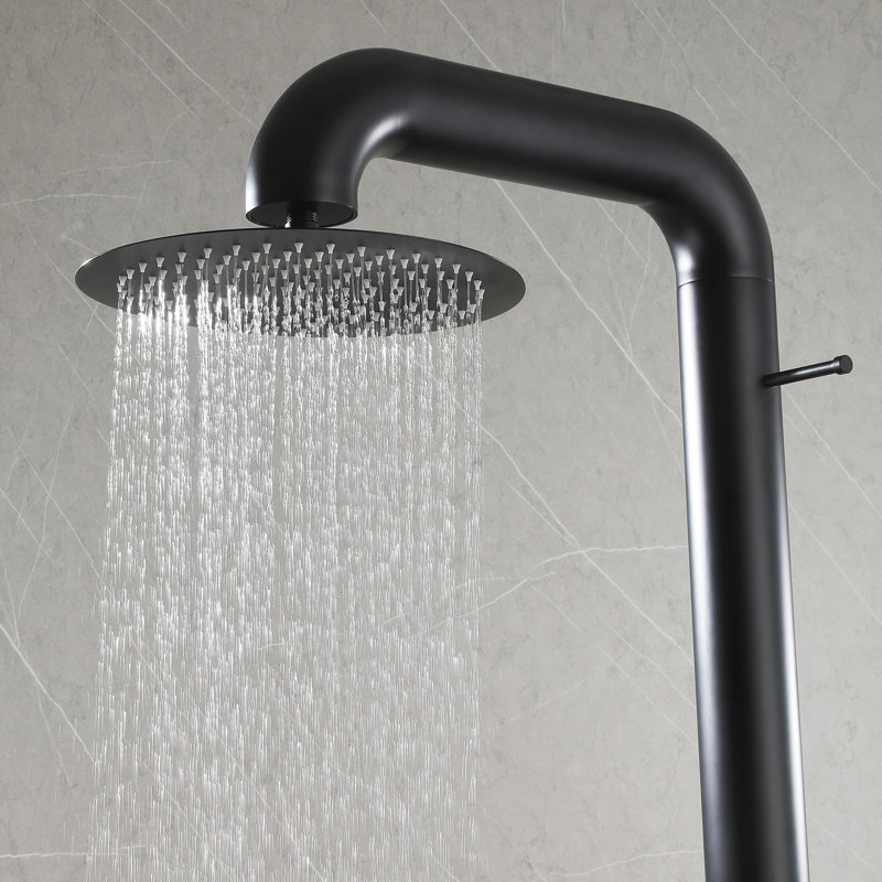 Douche 88 po H 88 po, Noir mat
