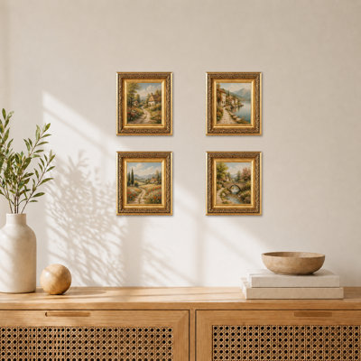 Vintage 3x4 Picture Frame, Elegant Retro 3 by 4 Photo Frame for Wall or Tabletop Display, 4 Pack