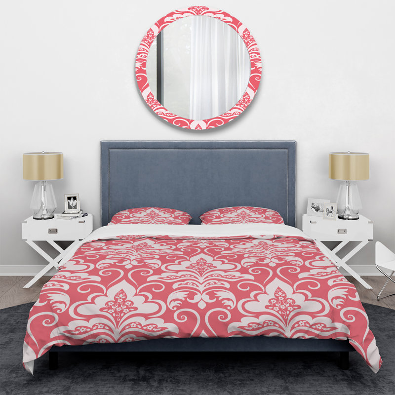 Damas brun - ensemble de housse de couette abstrait - microfibre de polyester, Housse simple et 1 taie décorative