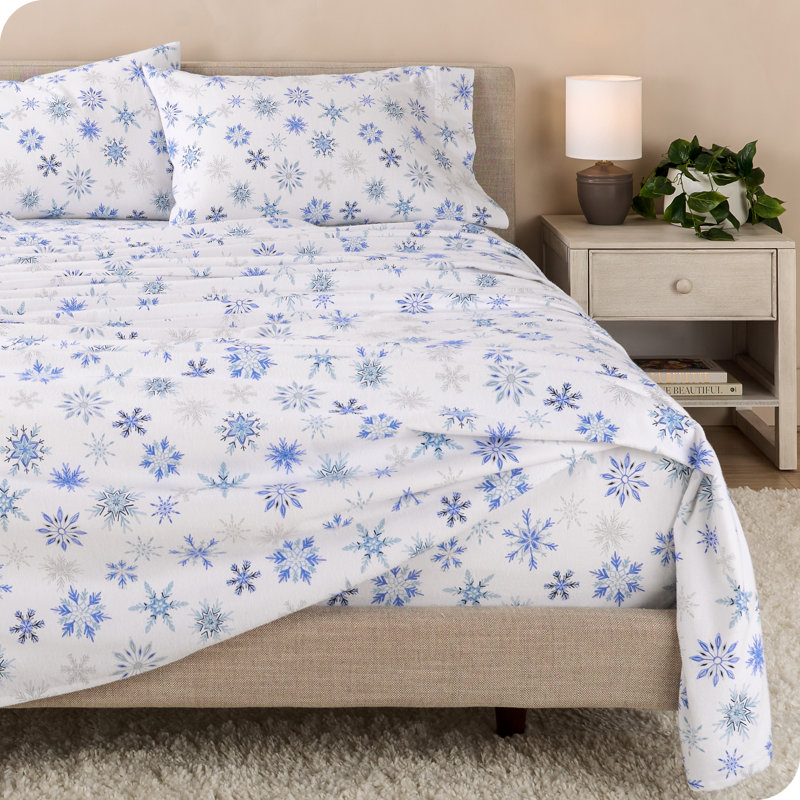 Cotton Flannel Winter Sheet Set, Twin Extra Long Sheet Set + 1 Standard Pillowcase