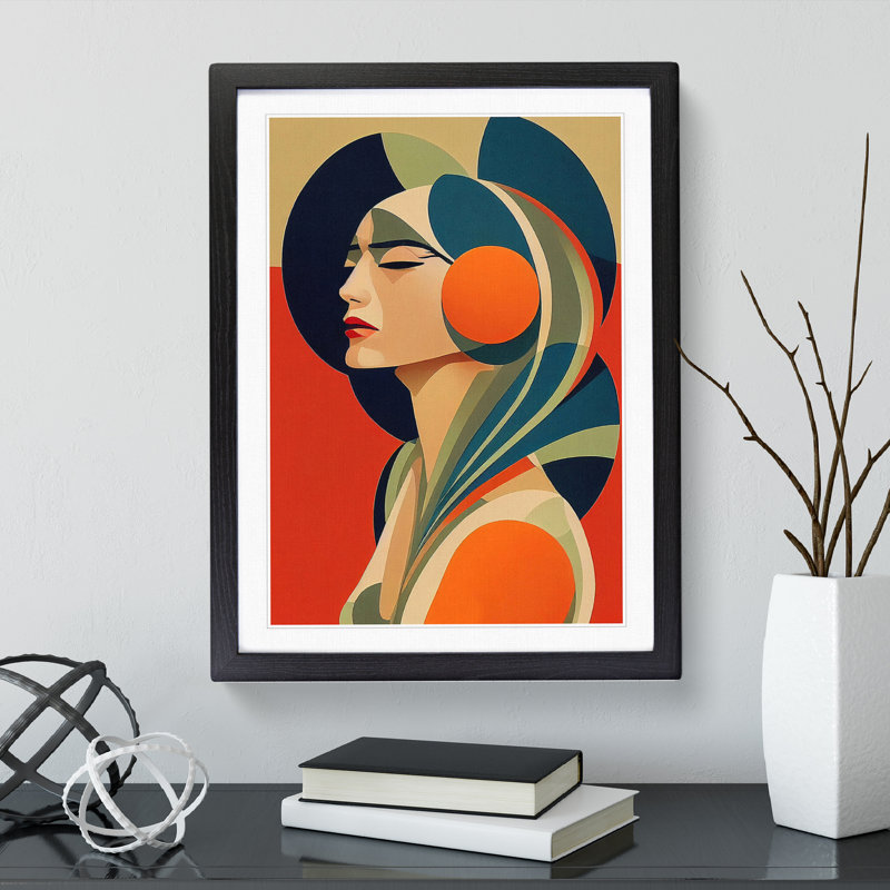 Magnificent Abstract Woman - Framed Print, Black, 46cm H x 34cm W x 2cm D