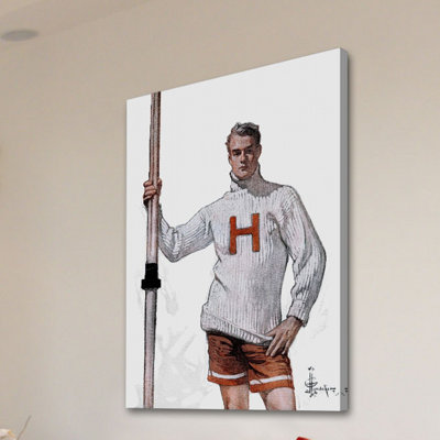 « harvard pôle vaulter » par j.c. leyendecker, reproduction d’art sur toile tendue