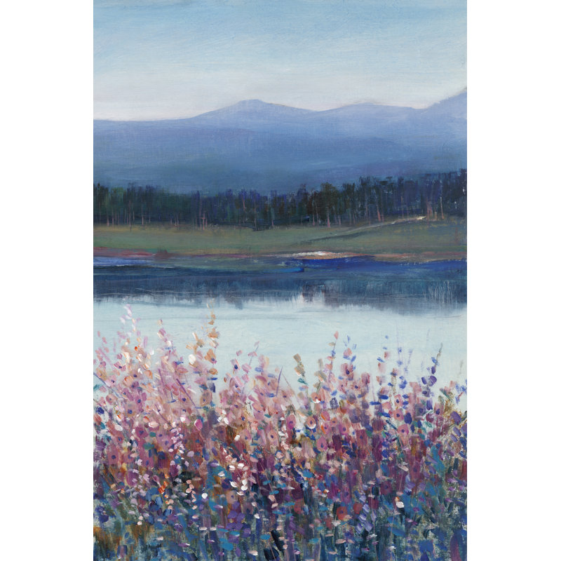 Lakeside Mountain II by Timothy O' Toole - Painting, 30 cm H x 20 cm W, Wrapped Canvas