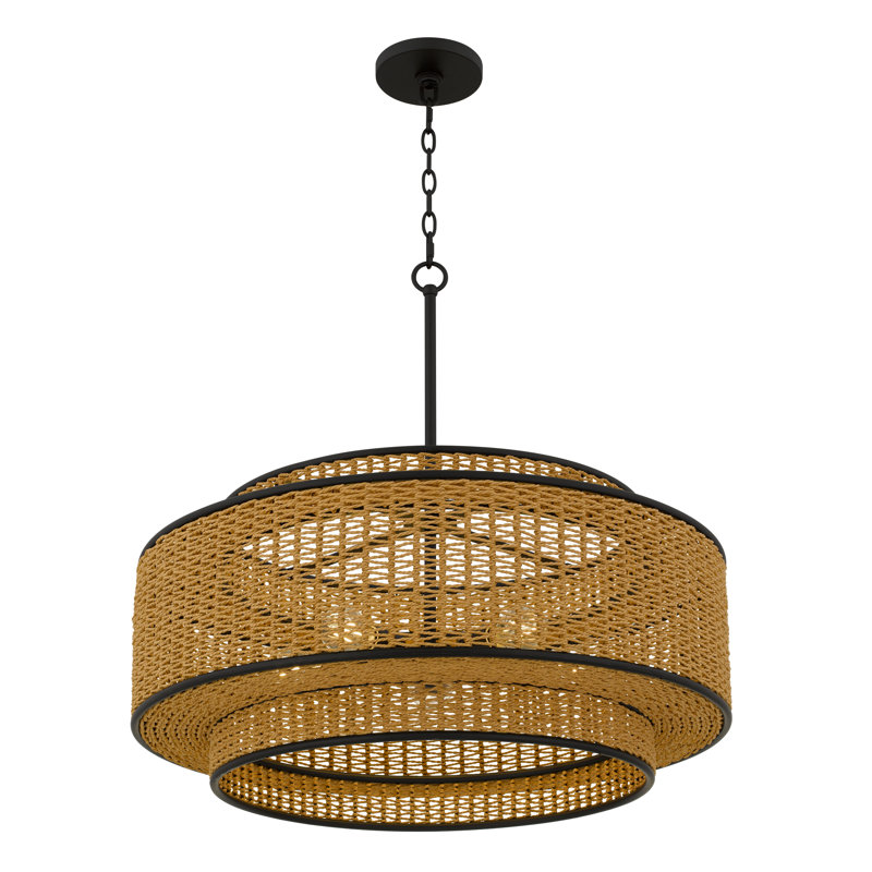 Luminaire suspendu noir mat 5 lumières Teton