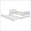 Lit plateforme simple avec lit gigogne simple, blanc