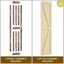 Porte pliante en pin massif avec ensemble de quincaillerie ROOMTETE - Porte intérieure pliante pré-assemblée-107245709-107245711