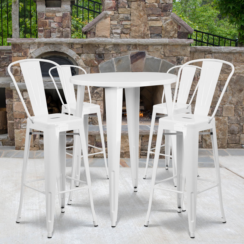Ensemble de tables de bar Williamston, Blanc, H 41 po x l 30 po x L 30 po