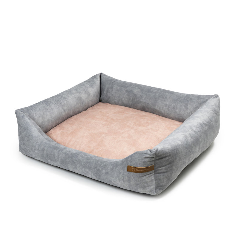 Orthopedic Memory Foam Pet Bed, 15cm H x 75cm W x 85cm D, Grey/Pink