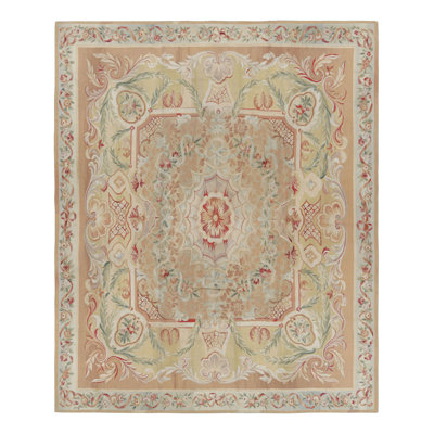 Rug & Kilim’S Oversized Aubusson Style Rug In Beige-Brown With Floral Medallion