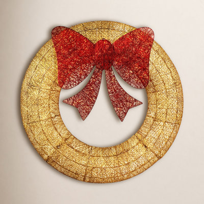 Pre-Lit Metal Holiday Wreath