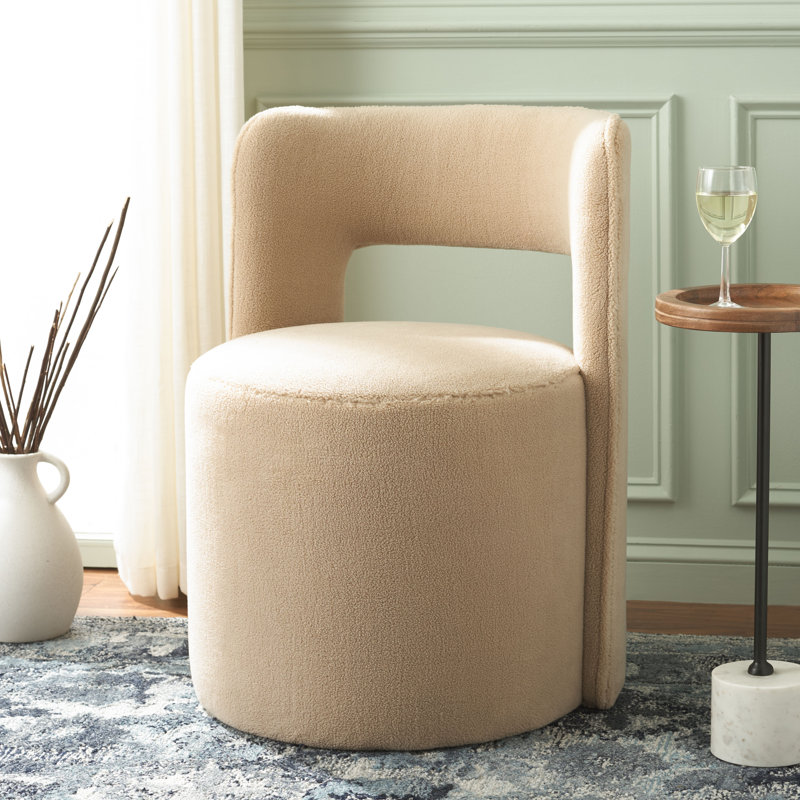 Sans accoudoirs de 23,2 po de largeur Jojo, Fausse laine d'agneau beige