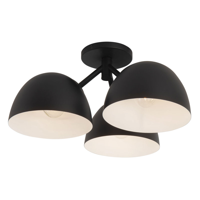 Fosso 17-in Gold Semi-Flush Mount, Matte Black