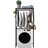 Washer And Dryer Storage Shelf - 2-Tier Adjustable With Hooks