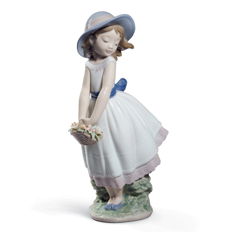 Pretty Innocence Girl Figurine, White/Blue