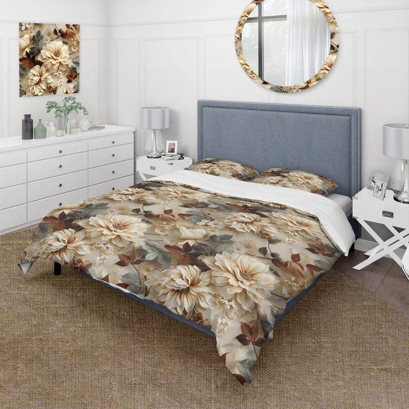Ensemble de housse de couette style victorien rustique Brocade, Housse de couette pour très grand lit et 2 très