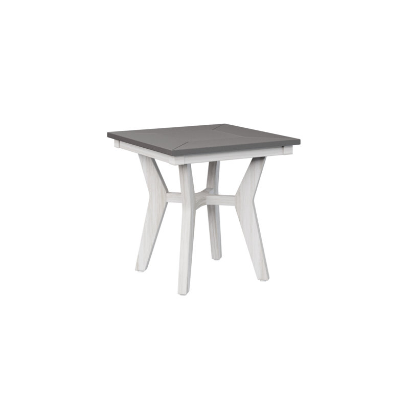 Mayhew Outdoor Square Side Table, Smoke Gray, Seashell