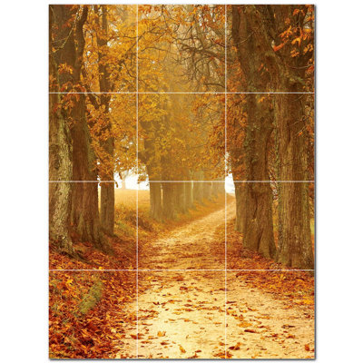Autumn Photo 4.25'' x 4.25'' Satin Ceramic Decorative Mural
