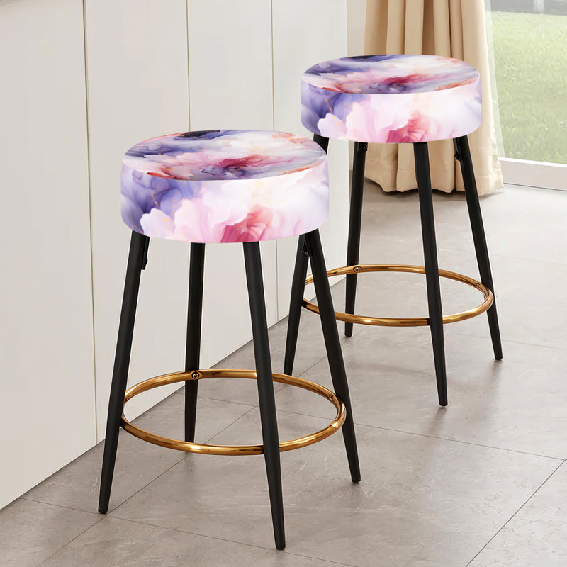 Ensemble de 2 tabourets de bar en marbre blanc