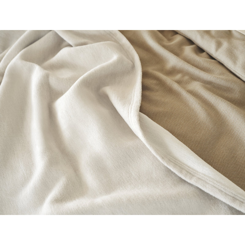 Full Circle Cotton Blanket, 70" L x 50" W, Oatmeal/Ivory