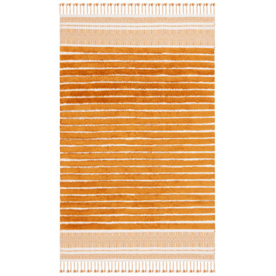 Lamarqus Hand Woven Cotton Pile Striped Rug