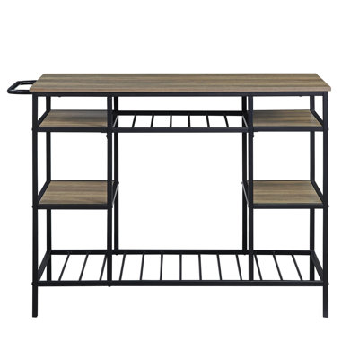 Spacious Kitchen Island With Open Compartments In Rustic Style 11"l X 11"w 11"h Middle Compartment