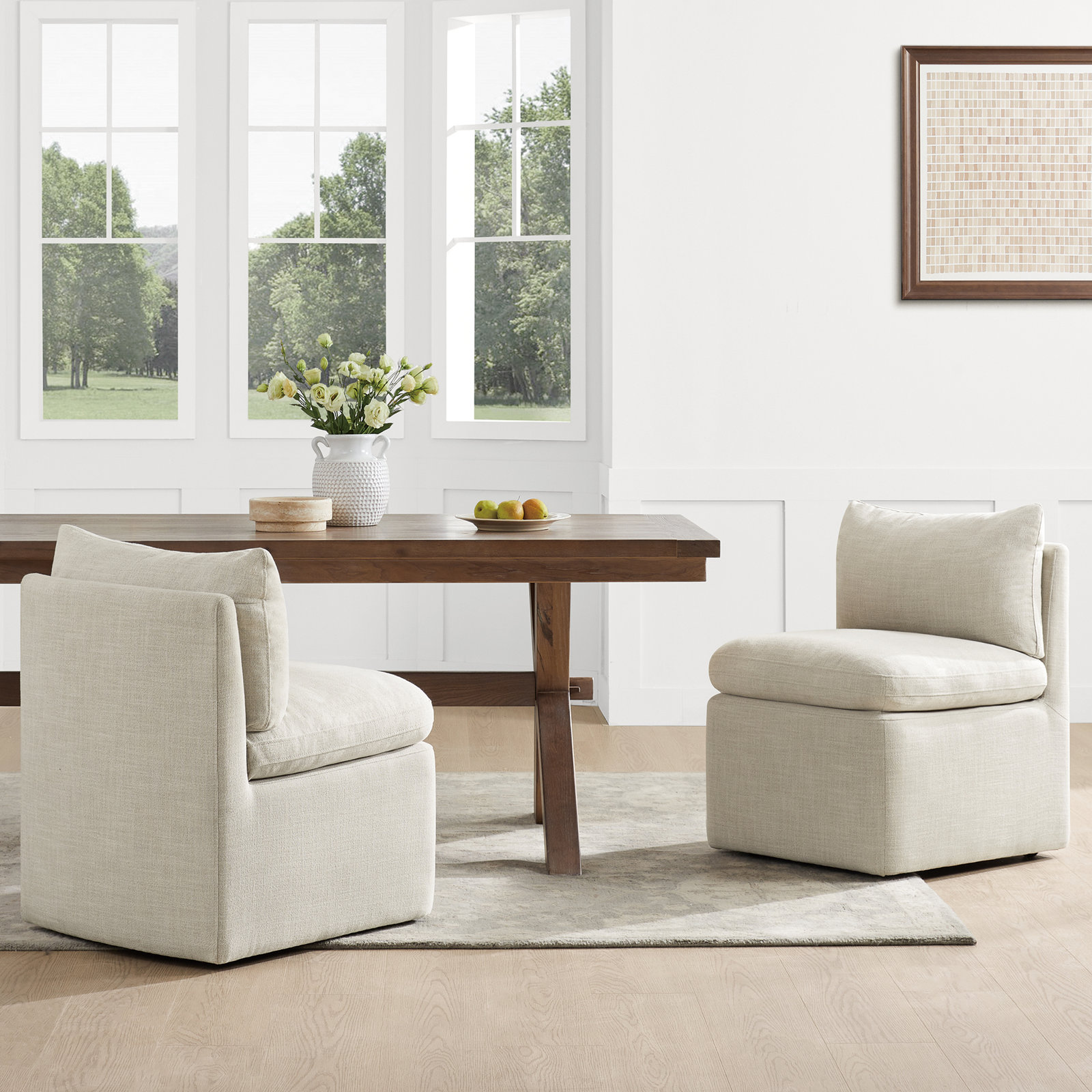 Alayaa Dining Chair, Effie Linen Performance