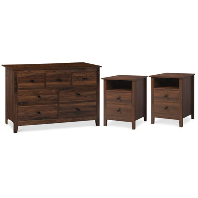 Farmhouse 7 Drawer Dresser And 2 Drawer Nightstand Set