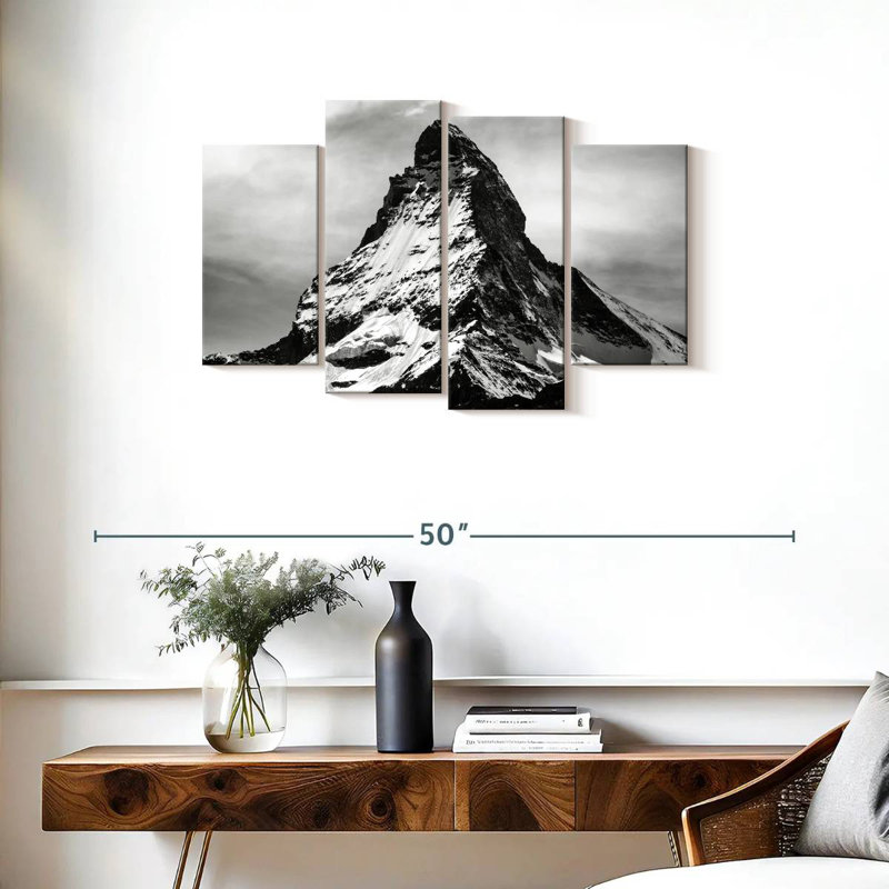 Monochromic Matterhorn Mountain, 22" H x 36" W