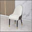 Chaise de salle à manger avec pieds en cuir PU blanc et métal brun (ensemble de 2)