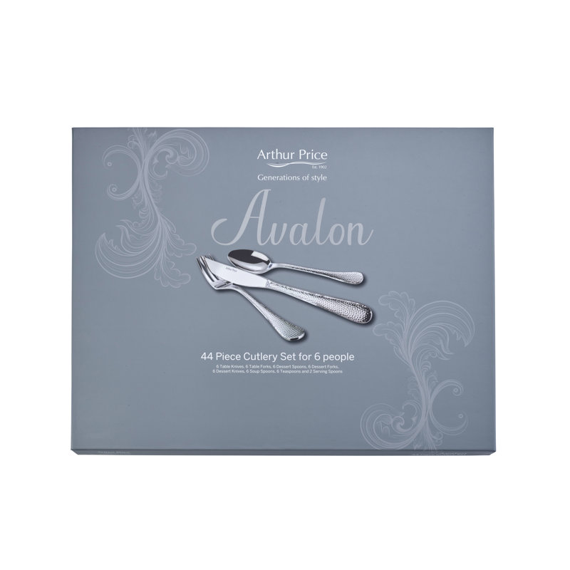Arthur Price Avalon 44 Piece Stainless Steel Cutlery Set , Service for 6