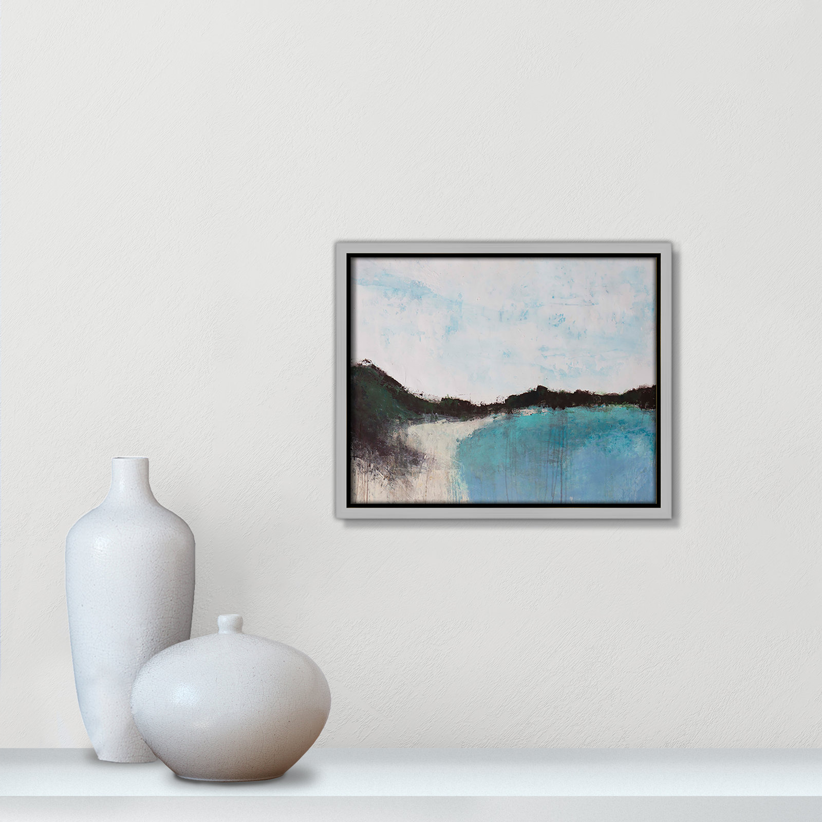Mountainside Lakeview III by Filippo Ioco, 9.5'' H x 11.5'' W x 2'' D, Silver Framed