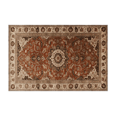Tapis d'intérieur et d'extérieur brun Persian