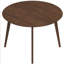 Table de salle à manger brune ronde en bois massif