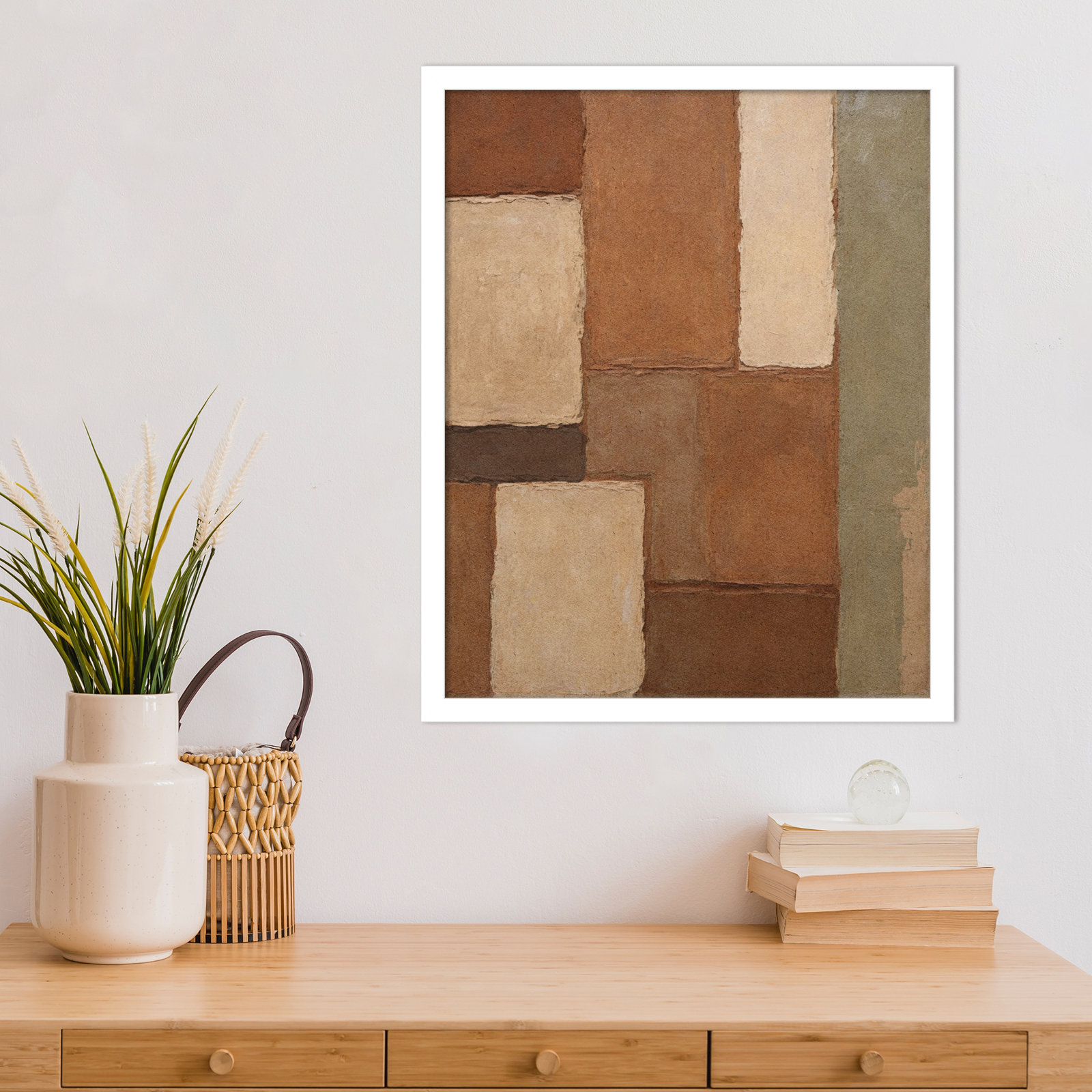 Arcilla by Dan Hobday Wood Framed Wall Art Print, White, 21" H x 17" W