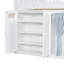 Lit mezzanine double avec armoire de rangement, armoire et DEL