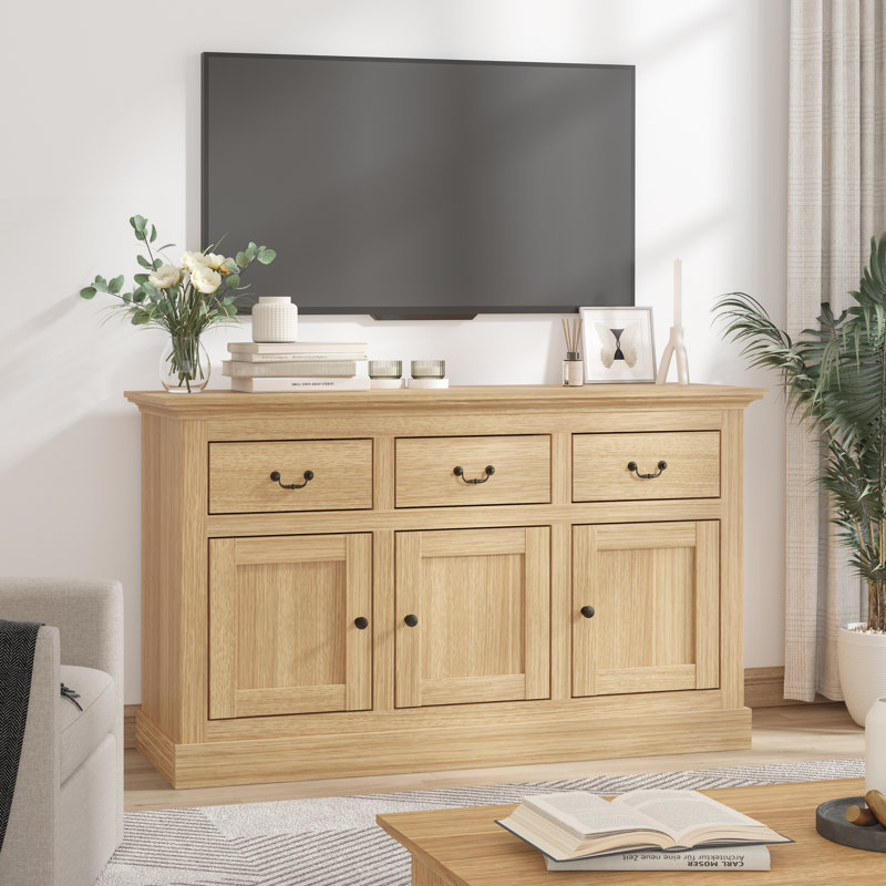 Ivison 47.4'' Wide Modern Sideboard Buffet with Adjustable Shelves, 3 Drawers