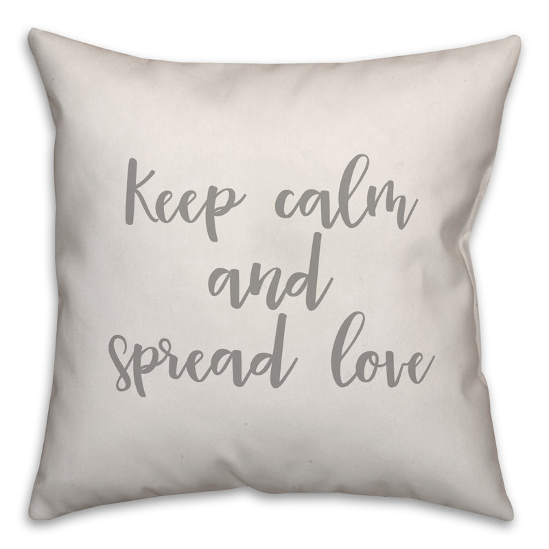  Coussin Keep Keep Calm and Spread Love, Coussin et housse de coussin, Blanc