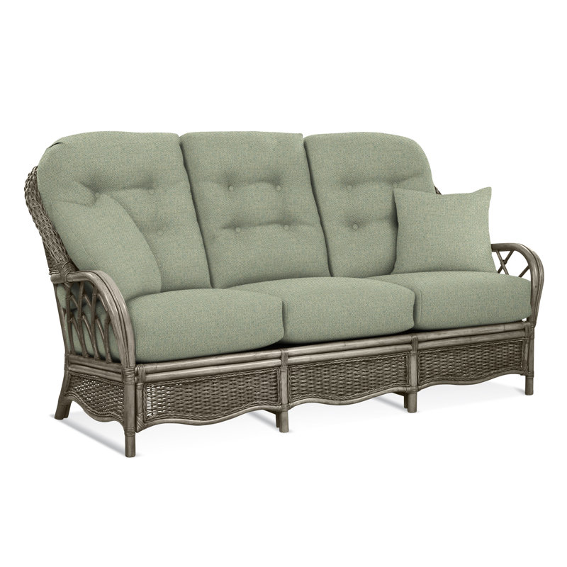Everglade Sofa, Stone Hearth, Green Performance Fabric; 0851-54