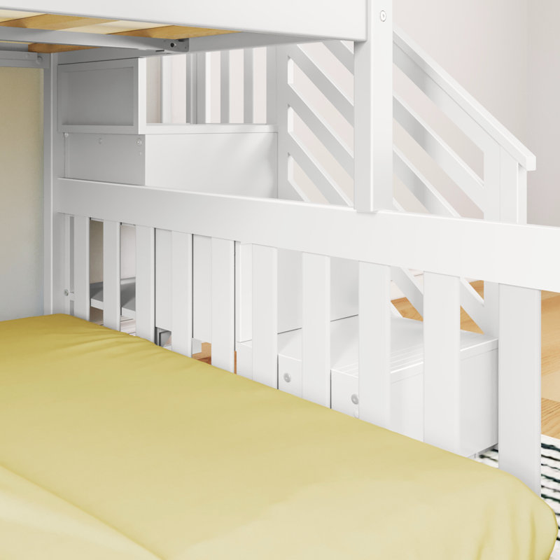 Jahzlynn Kids Twin Over Full Bunk Bed, White