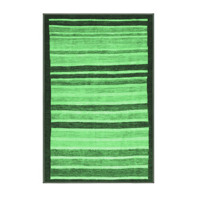 Tapis abstrait vert émeraude lavable à la machine 806