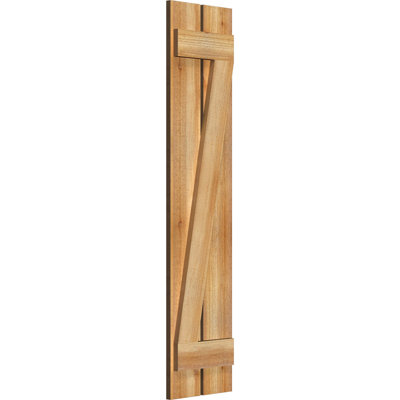Volets espacés de 5 3/8 po avec barre en Z, cèdre rouge de l'Ouest TimberCraft (par paire)