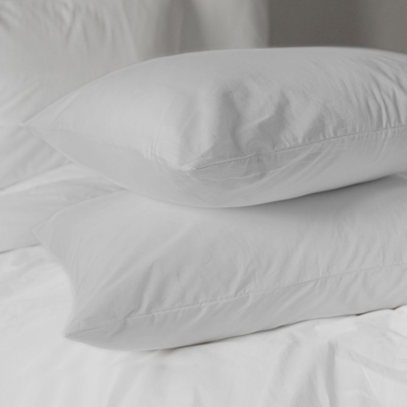 100% Cotton Percale - Set of 2, Light Gray, Queen