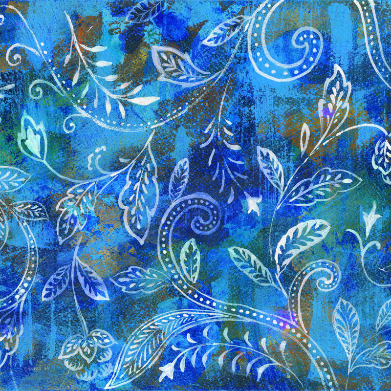«Exotic Elegance I» par Danhui Nai, peinture, H 30 po x l 30 po, Toile tendue