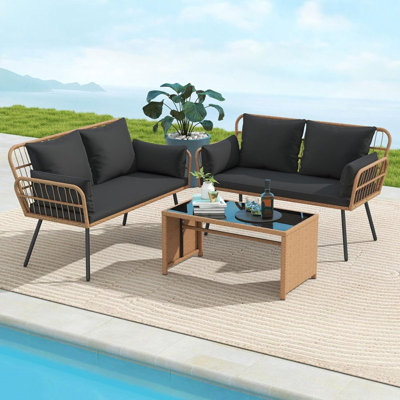 60cm Wide Curved Patio Sofa