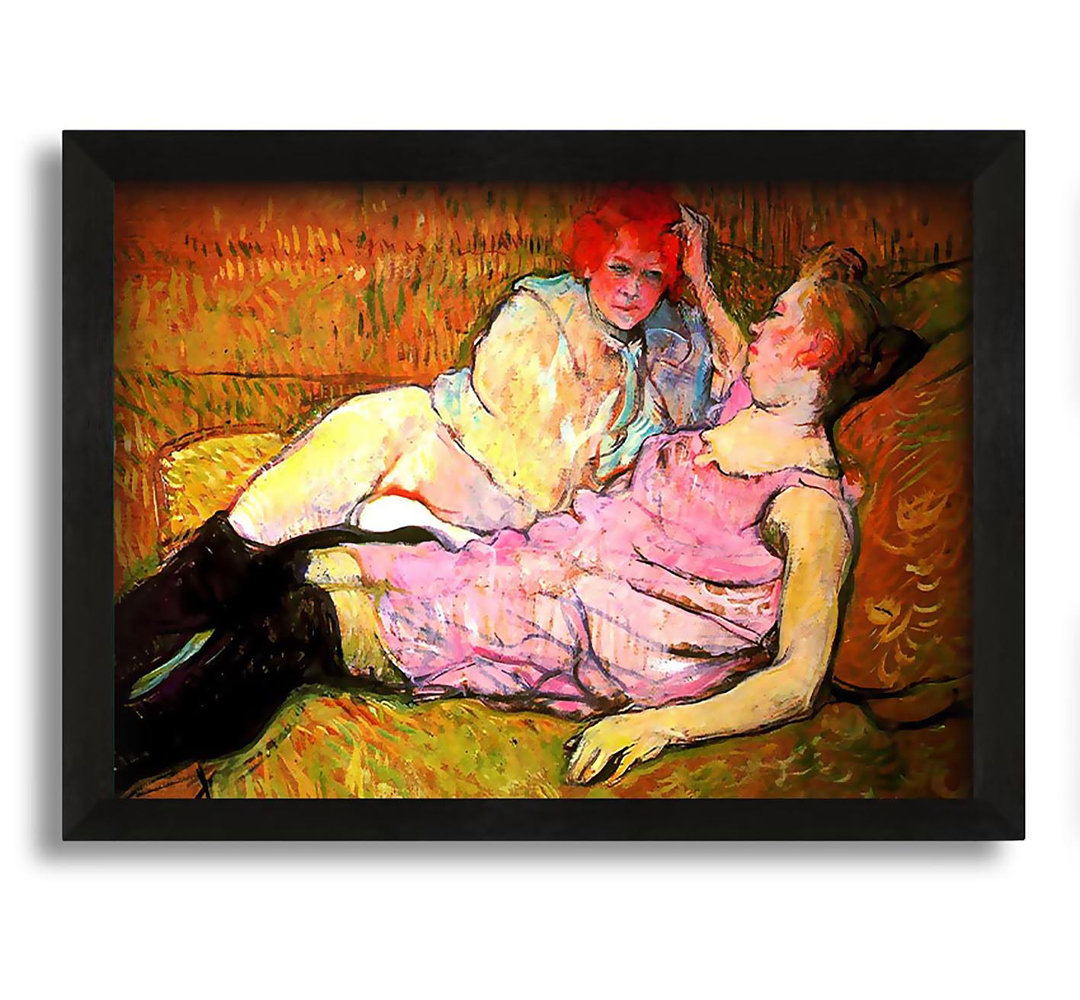 Gerahmtes Leinwandbild The Sofa von Henri De Toulouse-Lautrec