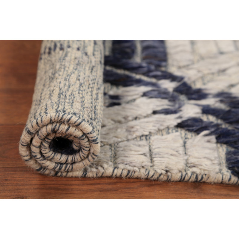 Contemporary Wool Moroccan Oriental Accent Rug 2x3