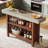 Modern 2-Tier Bar Table Footrest Home Bar Unit Corner Mini Coffee Bar Cabinet Kitchen Pub-1846060482